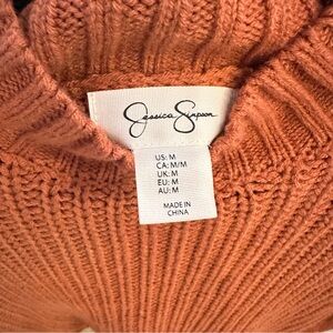 Jessica Simpson Rust Cable-Knit Turtleneck Sweater